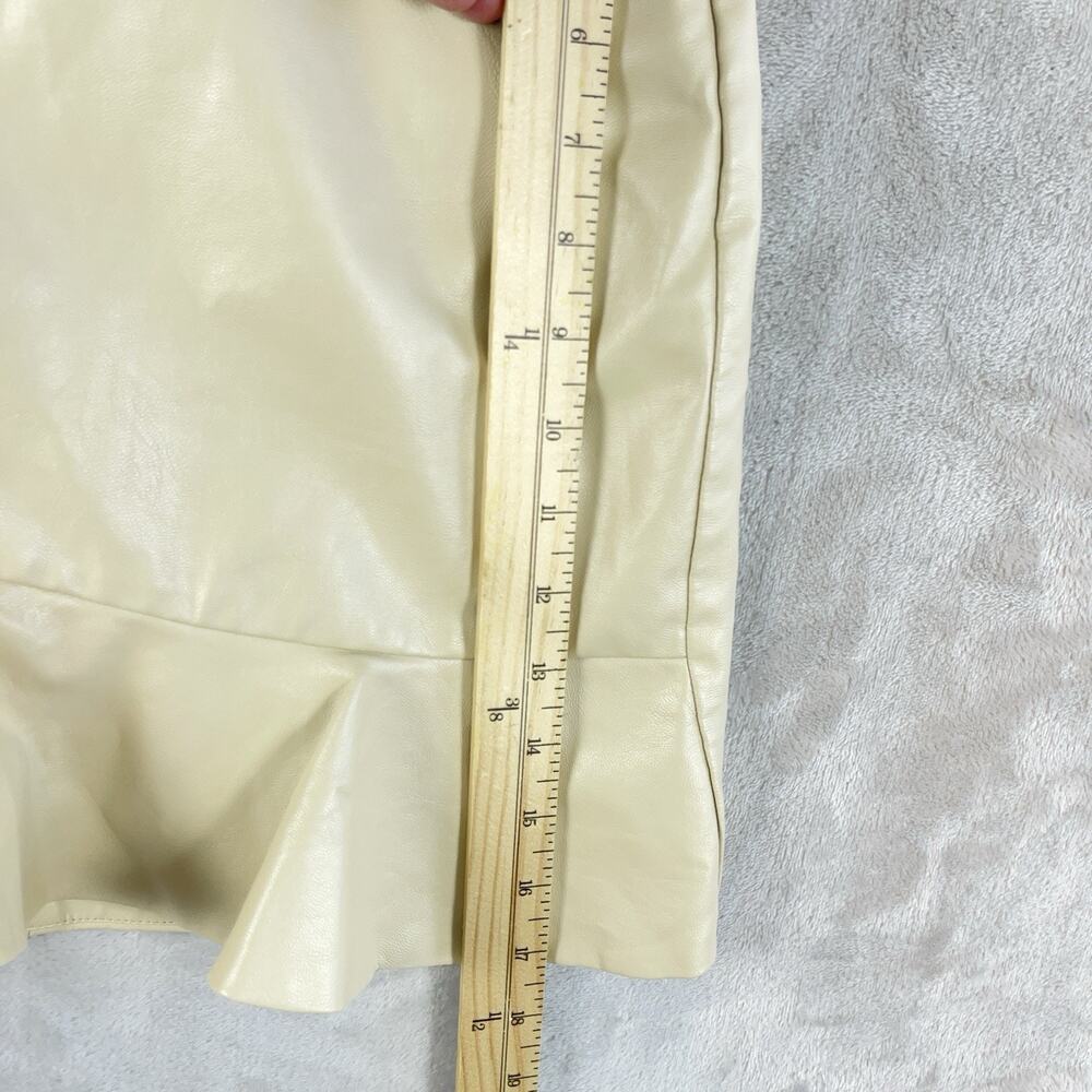 Majorelle Poseidon Skirt Ivory Vegan Leather Ruffle Small Revolve Sculptural - Picture 9 of 9